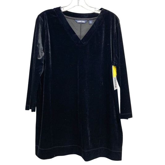 Top 3/4 Sleeve By Lands End In Black, Size:Lp