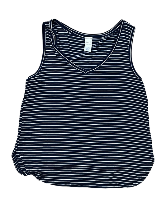 Top Sleeveless By Clothes Mentor In Blue & White, Size:M
