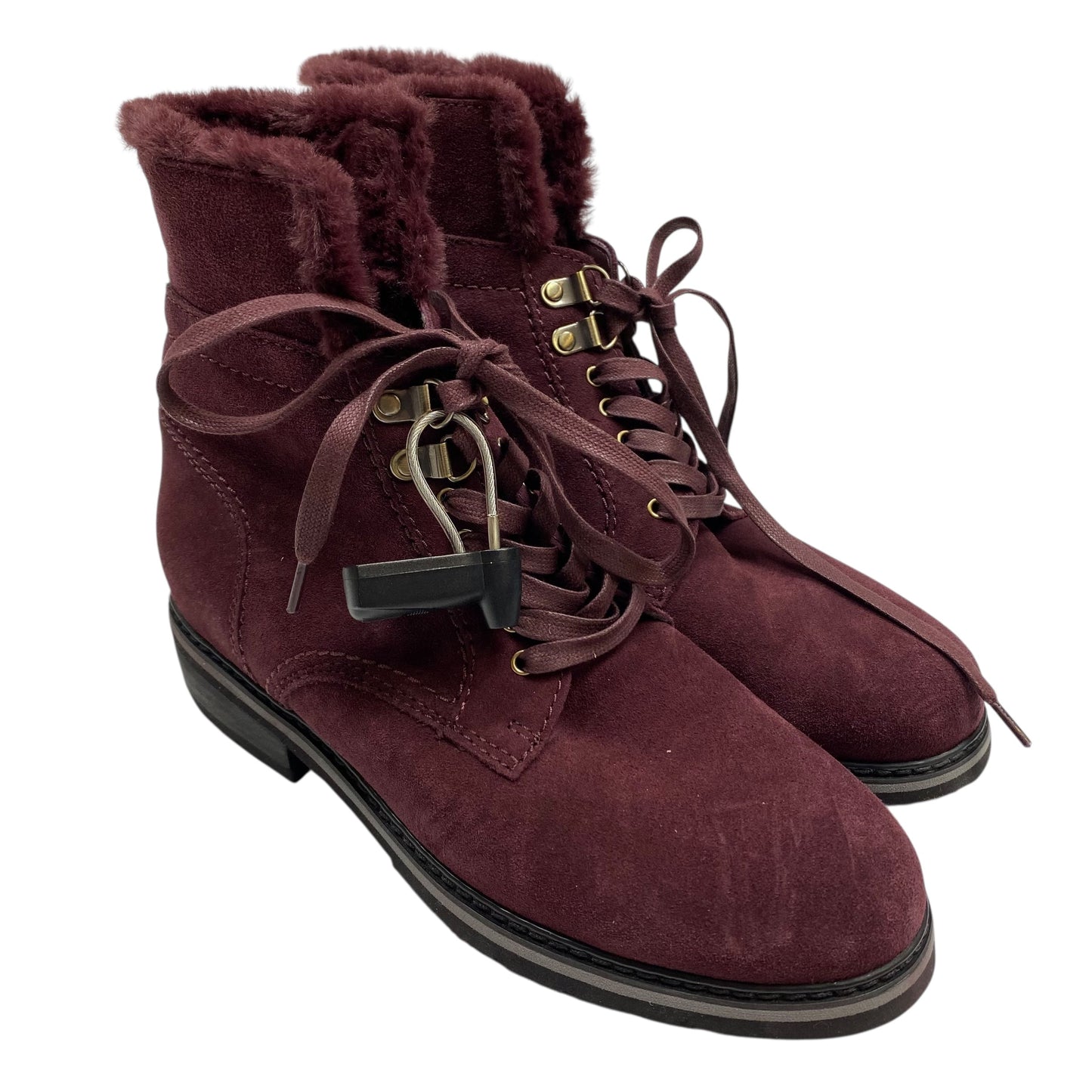 Boots Ankle Flats By Blondo In Maroon, Size:8.5