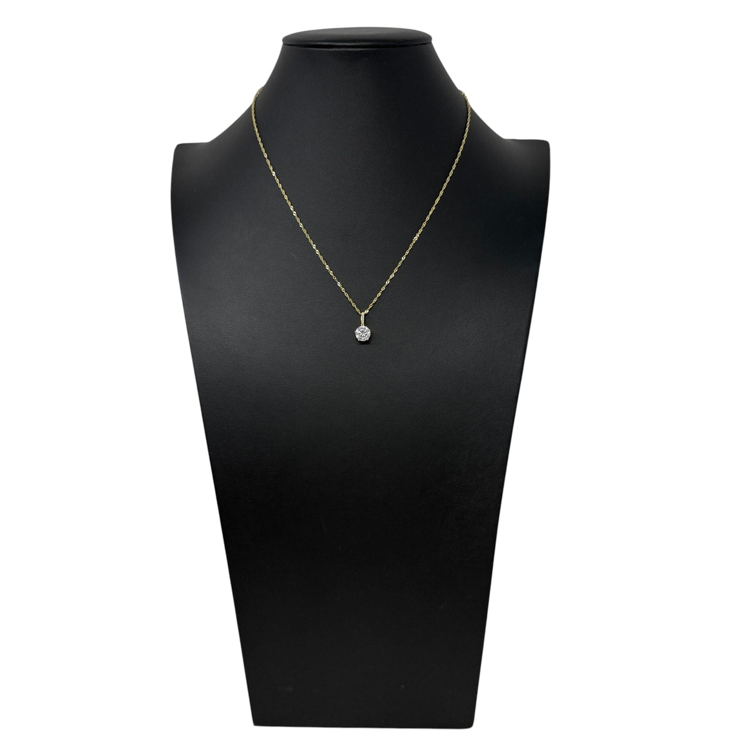 Gold Over Sterling Silver CZ Pendant Necklace
