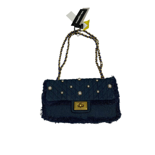 Handbag Designer By Karl Lagerfeld In Blue Denim, Size:Medium