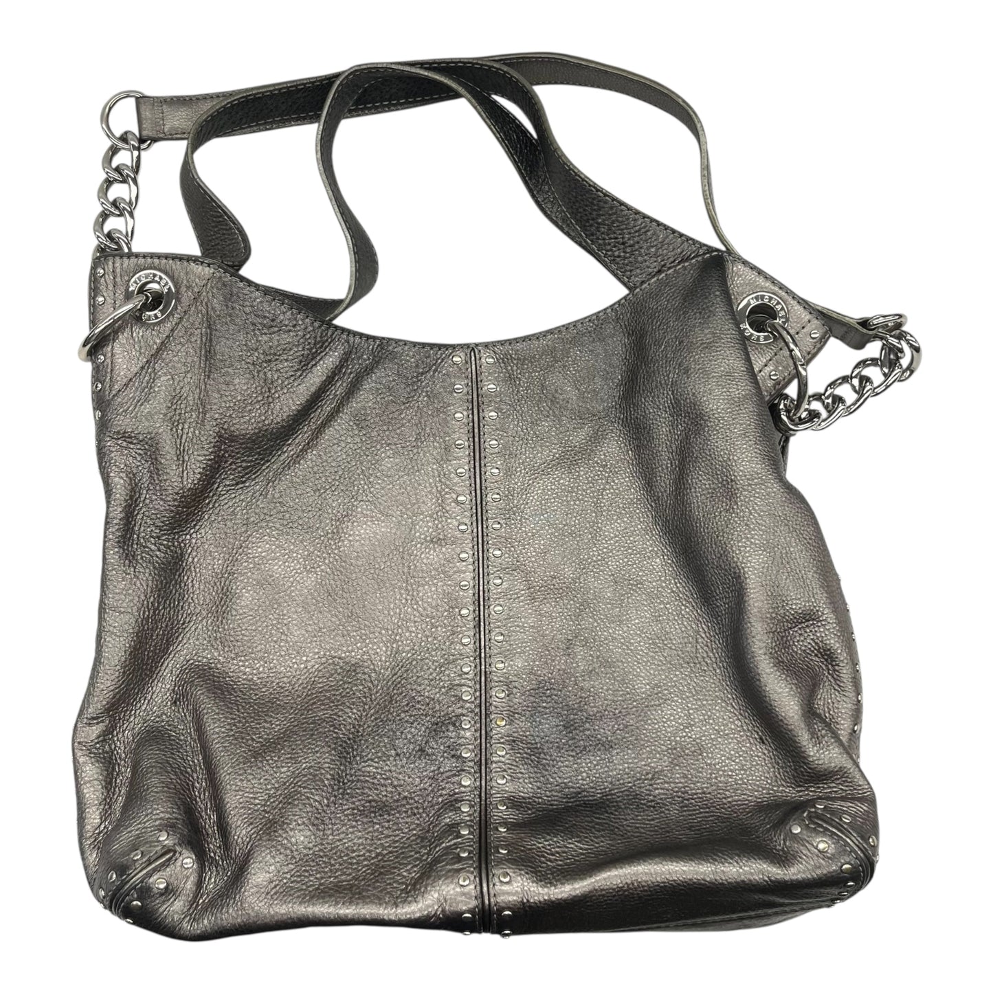 Handbag Designer By Michael Kors In Silver, Size:Medium