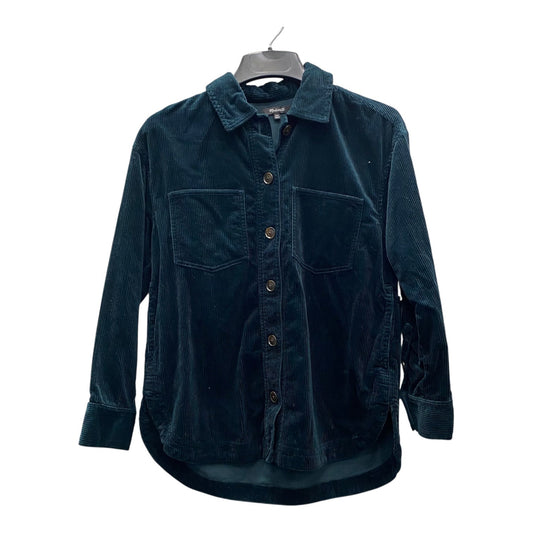 Jacket Shirt By Madewell In Green, Size:Xs
