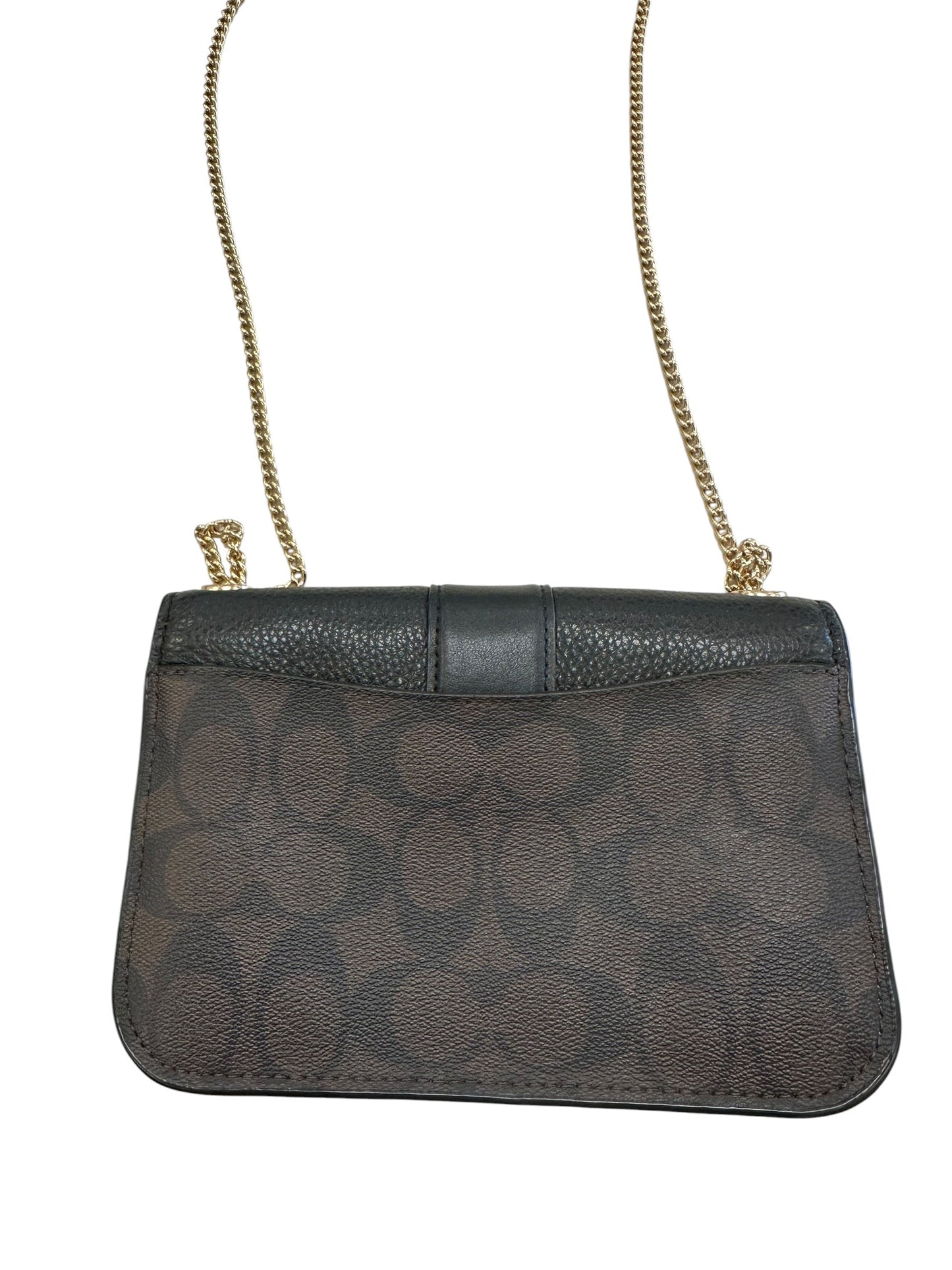 Crossbody Designer By Coach In Black & Brown, Size:Small