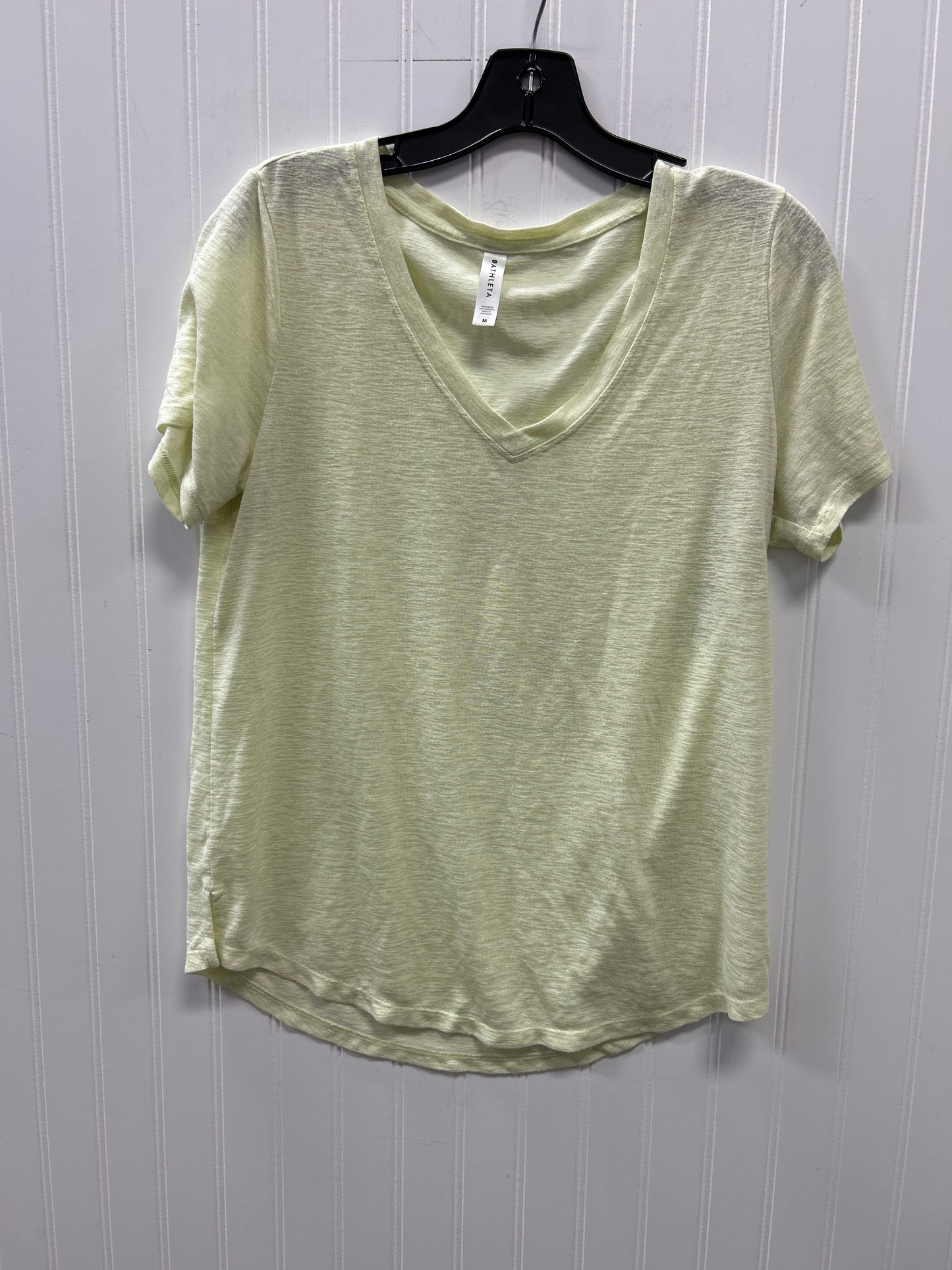 Athletic Top Ss By Athleta In Yellow, Size:M