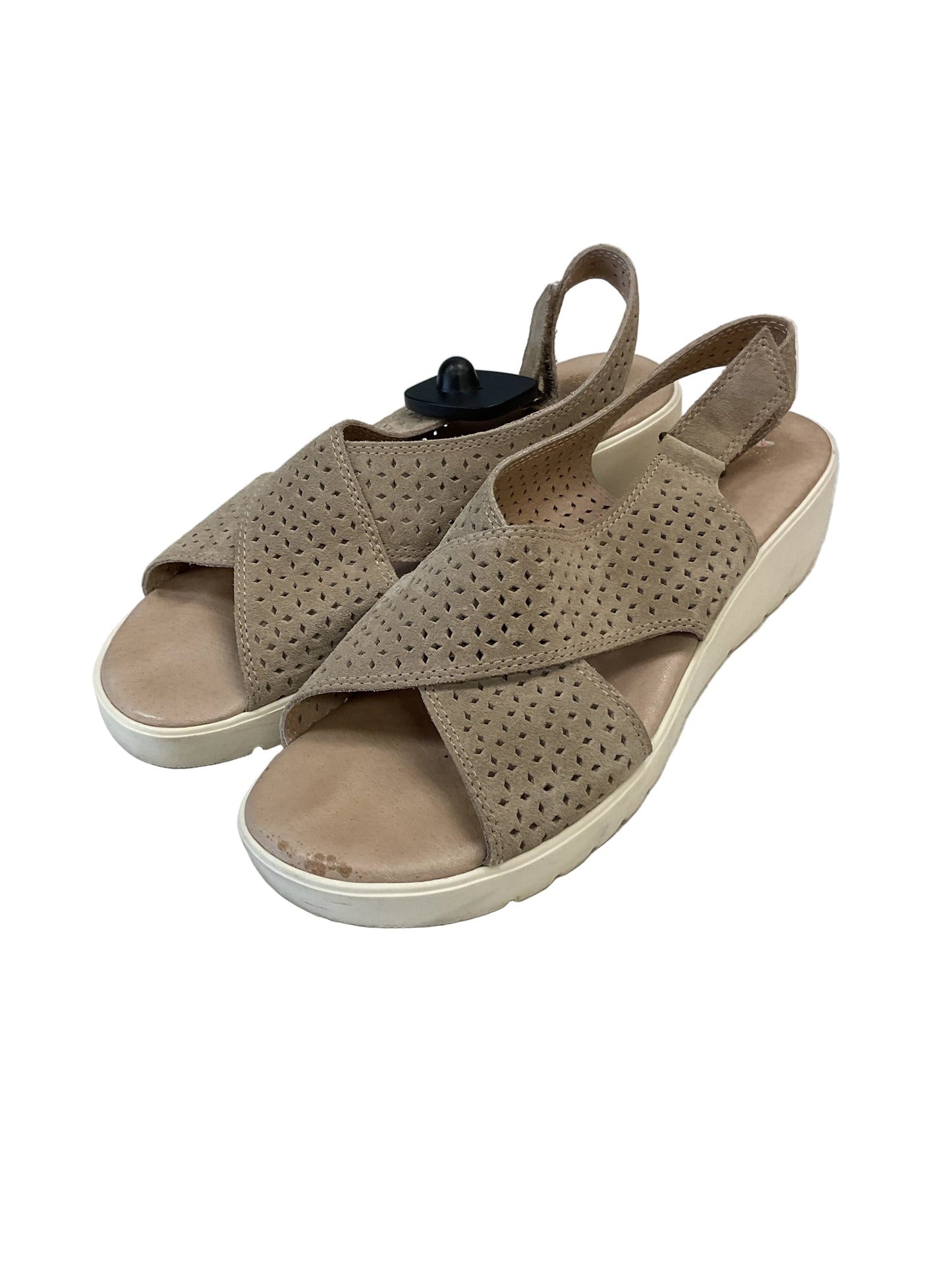 Sandals Heels Wedge By Johnston & Murphy In Beige, Size:10