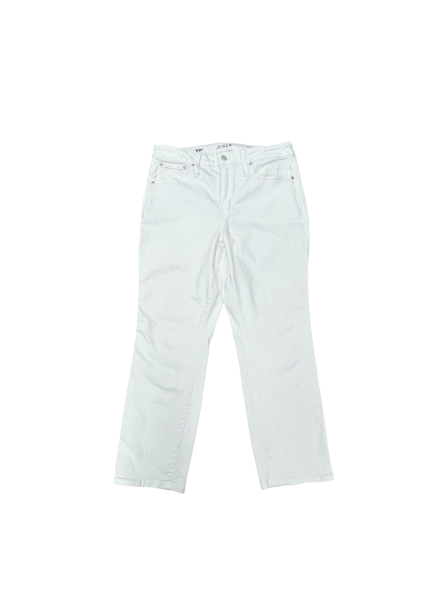 Jeans Straight By J. Crew In White Denim, Size:12P