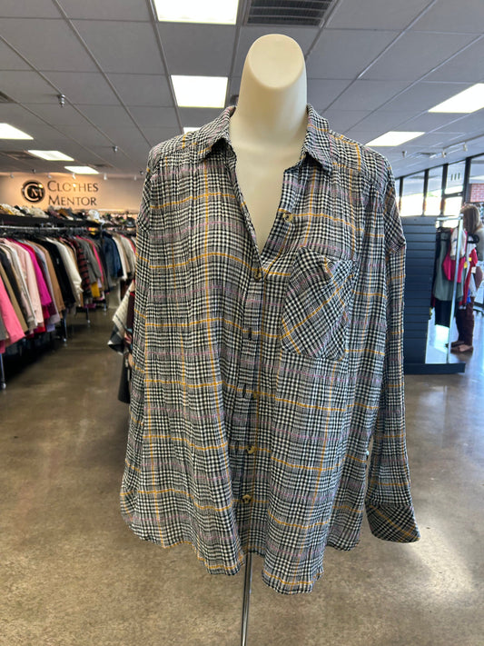 Top Ls By Free People In Plaid Pattern, Size:Xs