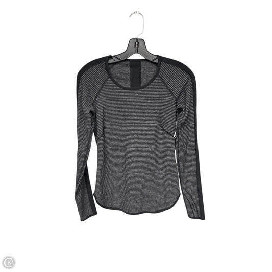 Athletic Top Long Sleeve Crewneck By Lululemon In Black & Grey, Size: S