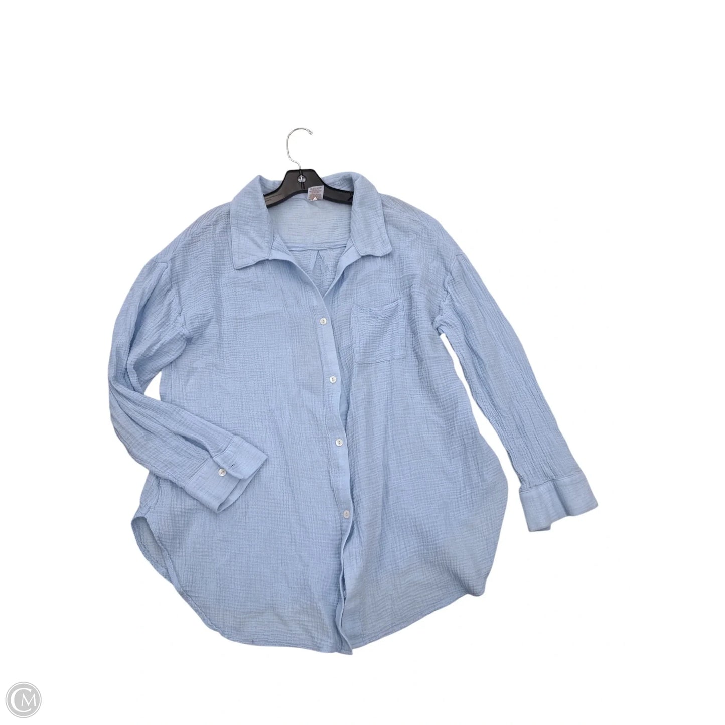 Top Long Sleeve By Shade & Shore In Blue, Size: L