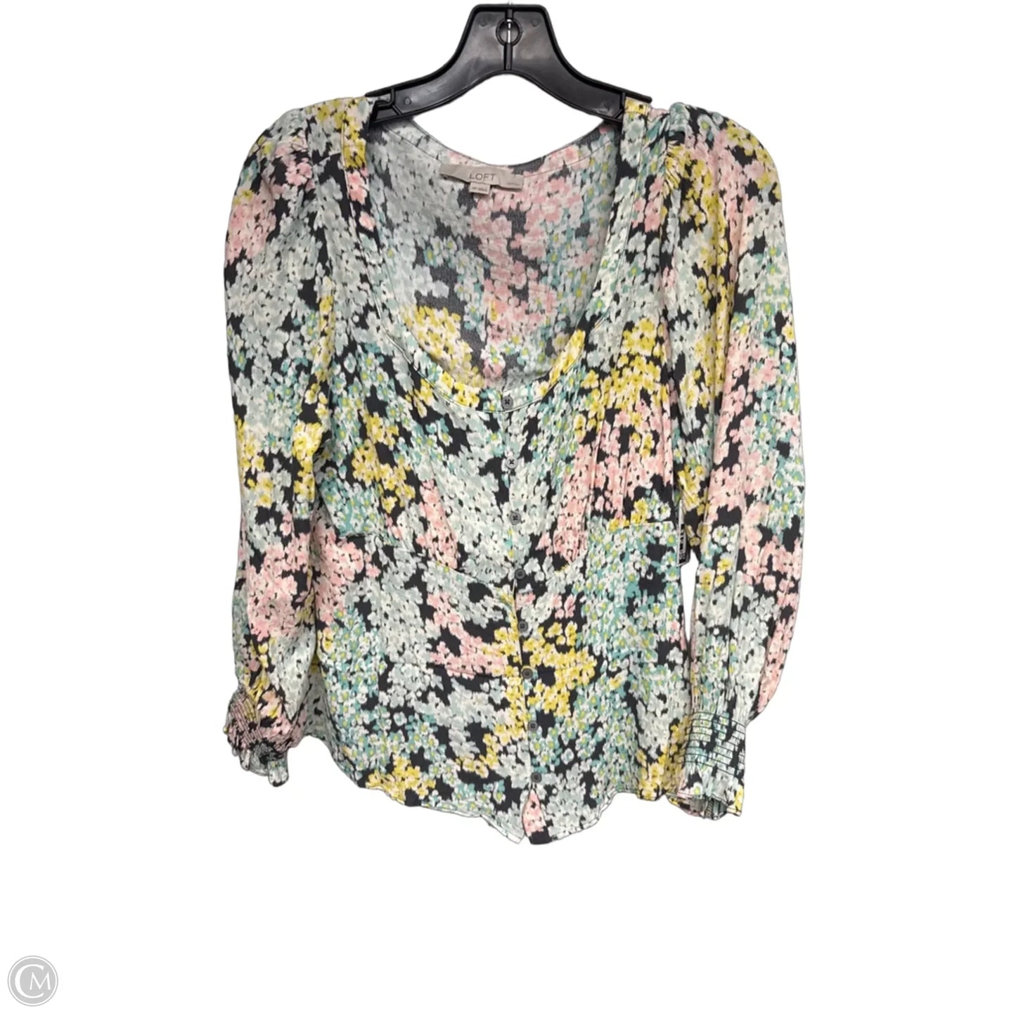 Top Long Sleeve By Loft In Floral Print, Size: Mp
