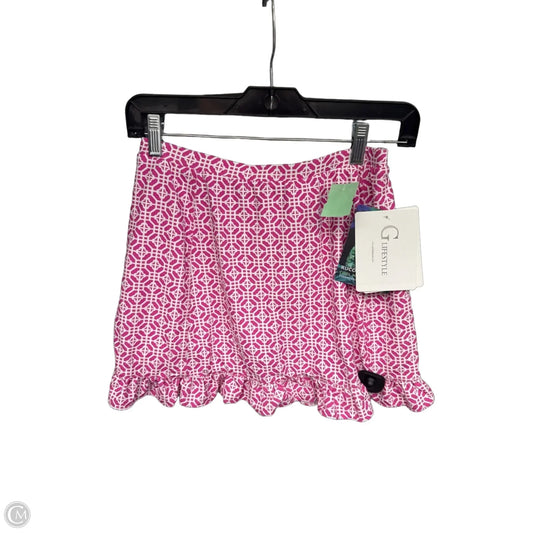 Skort By Clothes Mentor In Pink & White, Size: Xs
