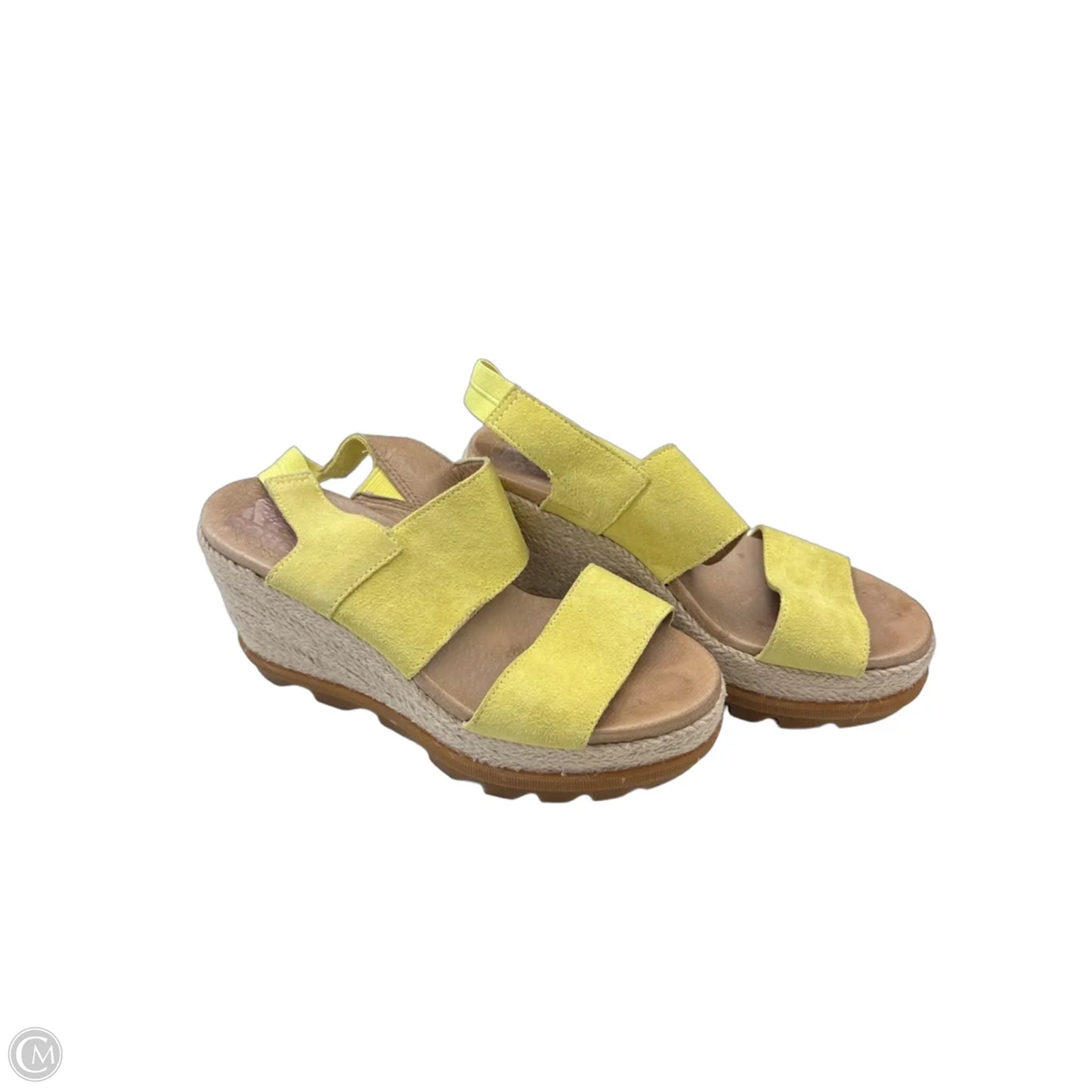 Sandals Heels Wedge By Sorel In Yellow, Size: 8