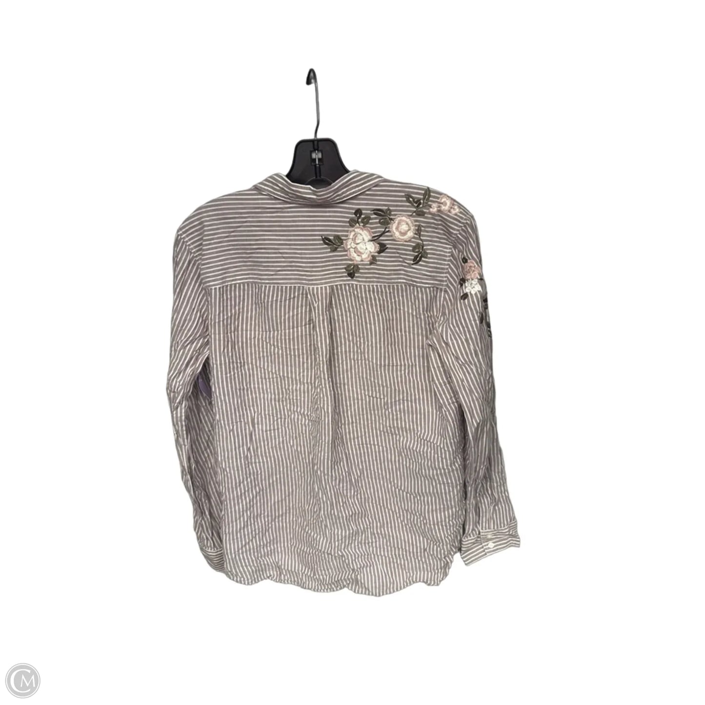 Top Long Sleeve By Express In Striped Pattern, Size: M