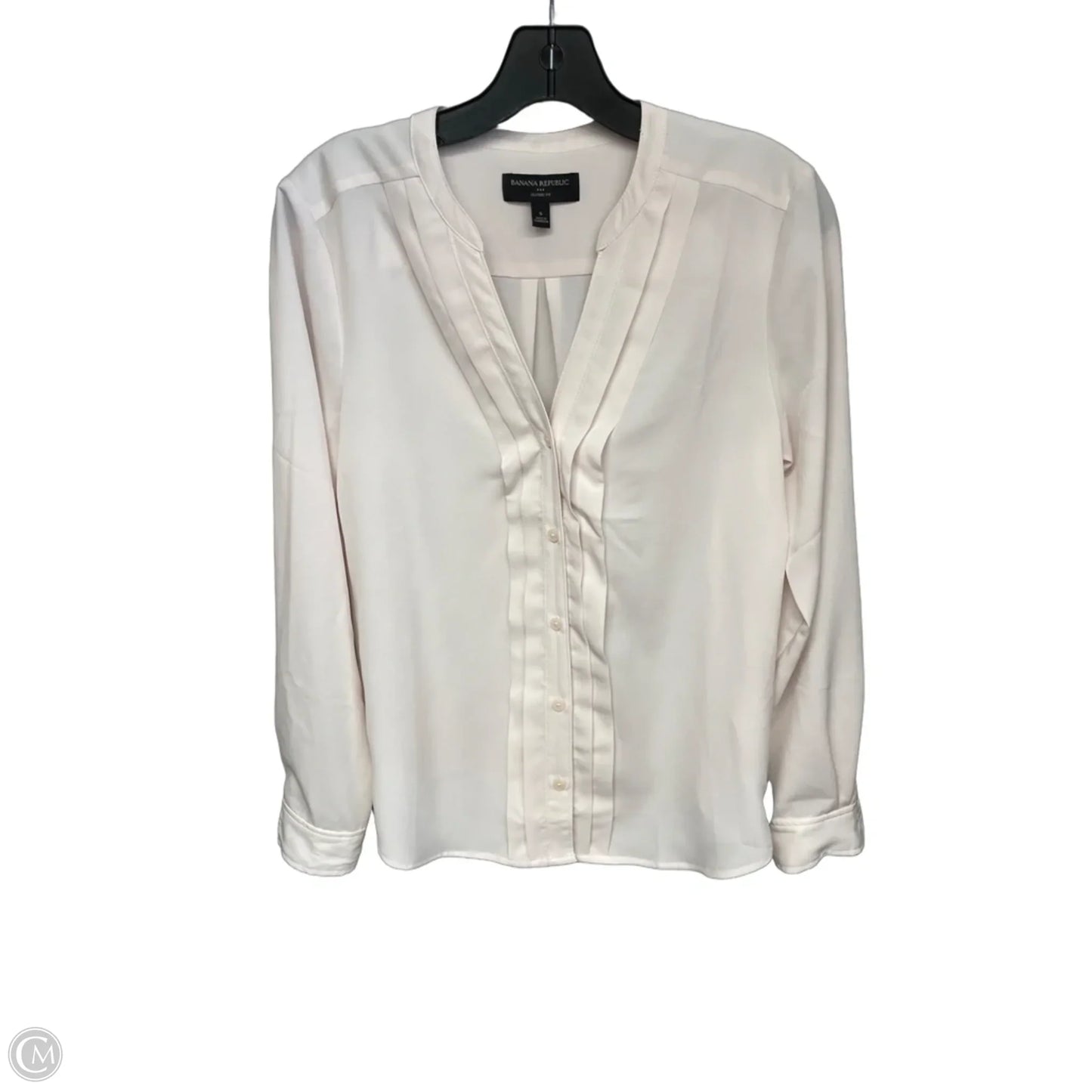 Top Long Sleeve By Banana Republic In Cream, Size: S