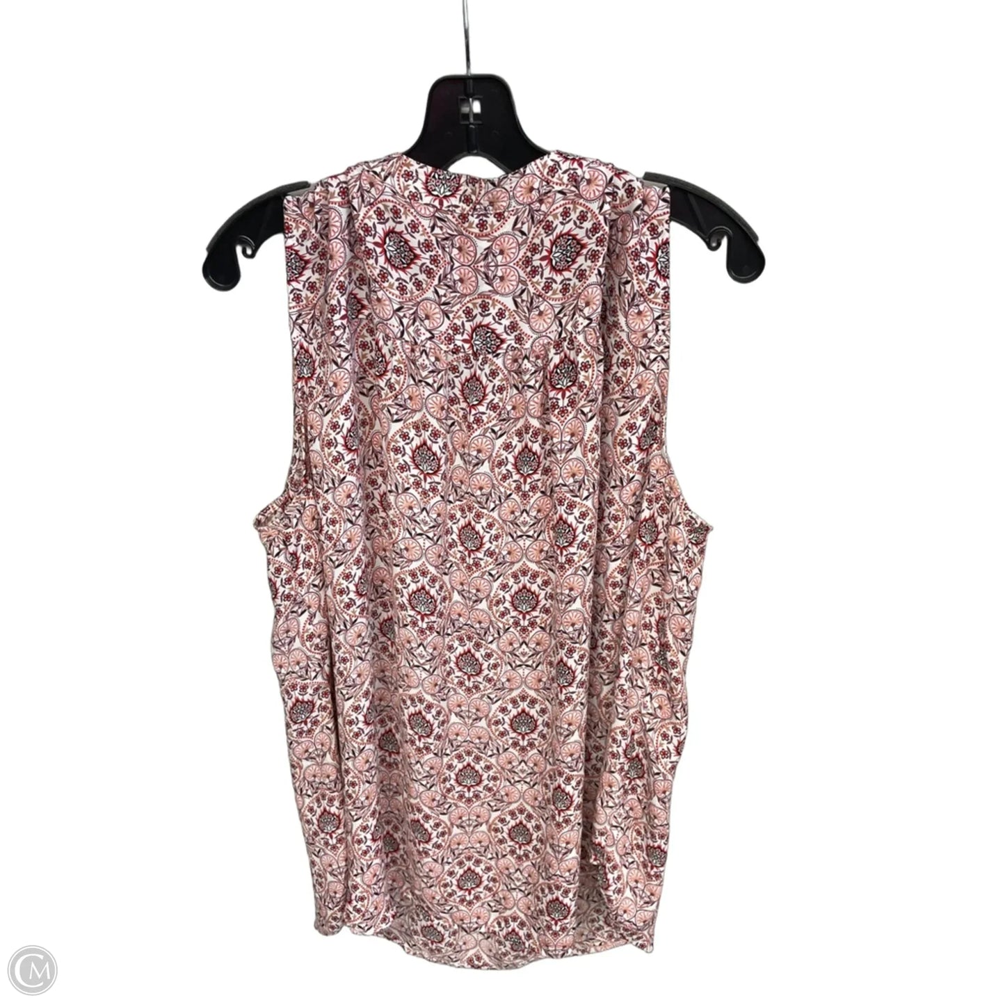 Top Sleeveless By Loft In Orange & White, Size: Xxl