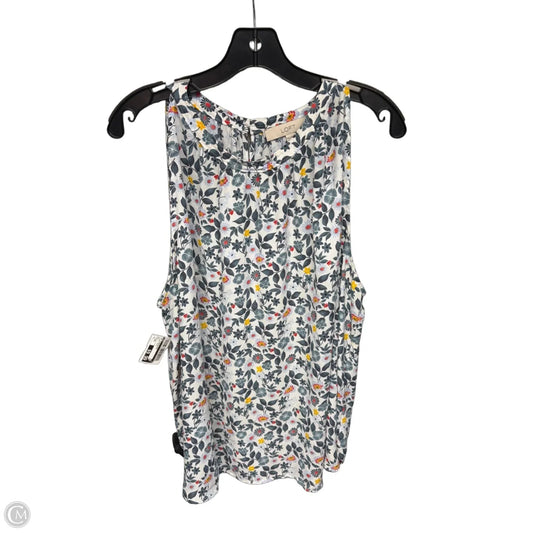Top Sleeveless By Loft In Floral Print, Size: Xxl