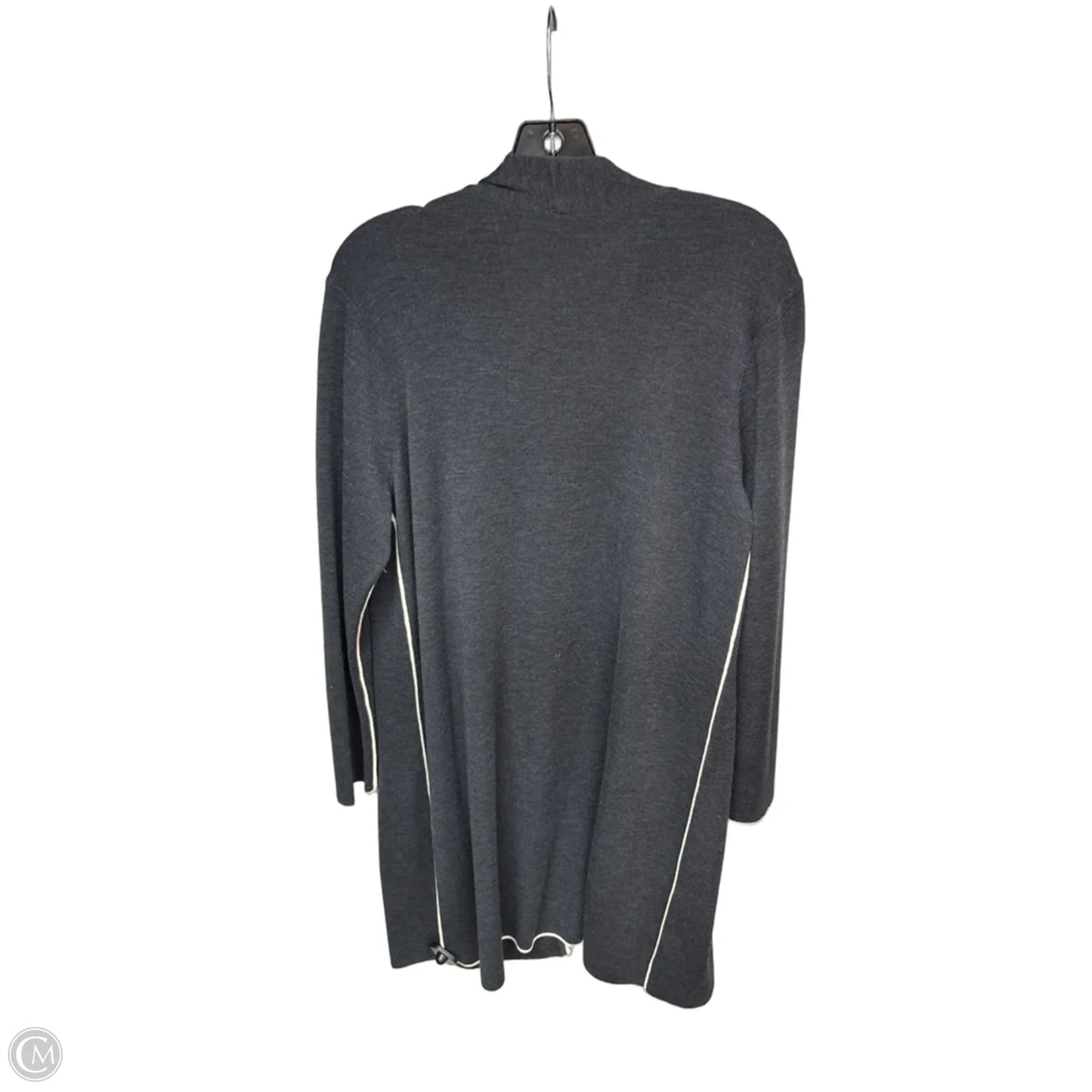Cardigan By Eileen Fisher In Grey & White, Size: Xl