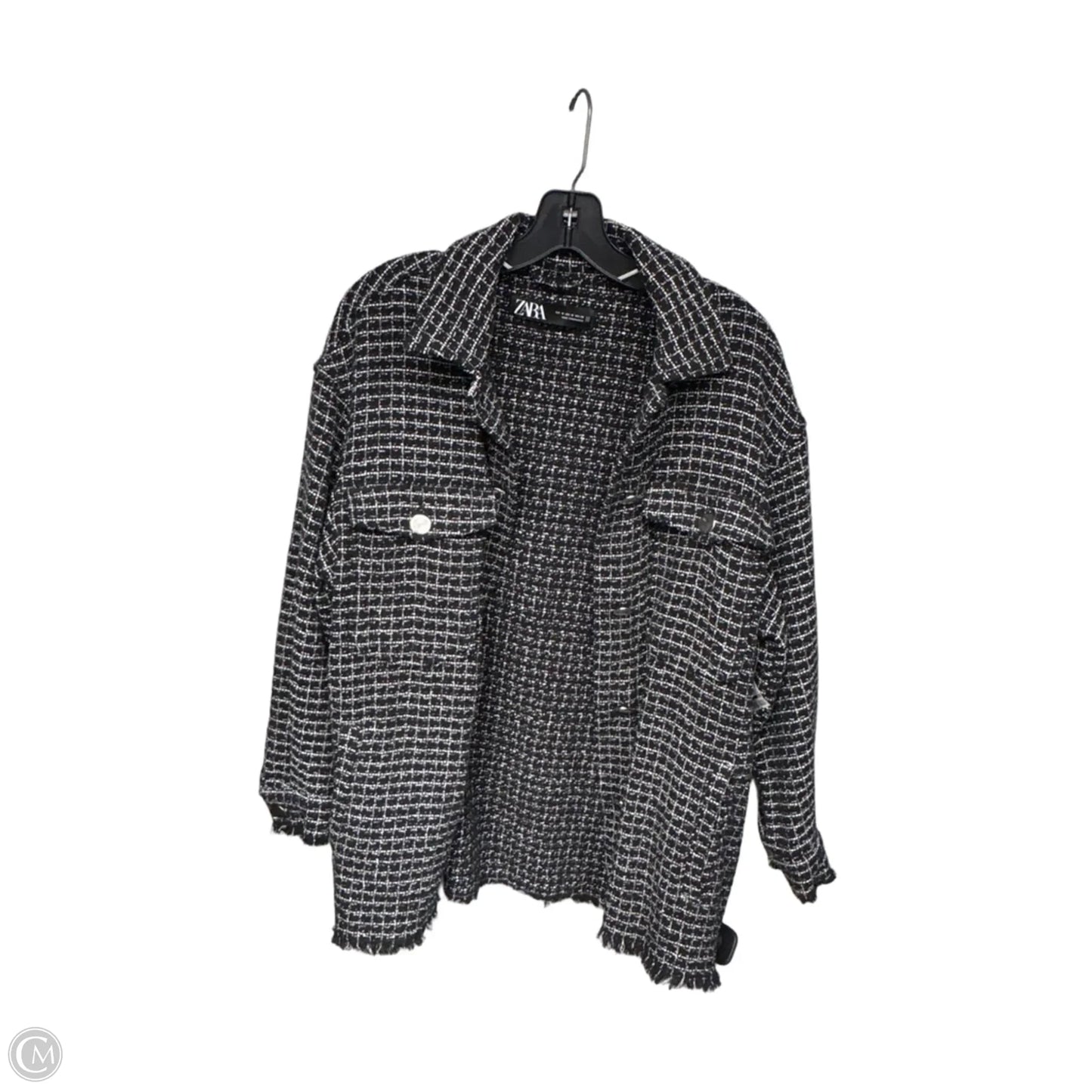 Blazer By Zara In Black & White, Size: M
