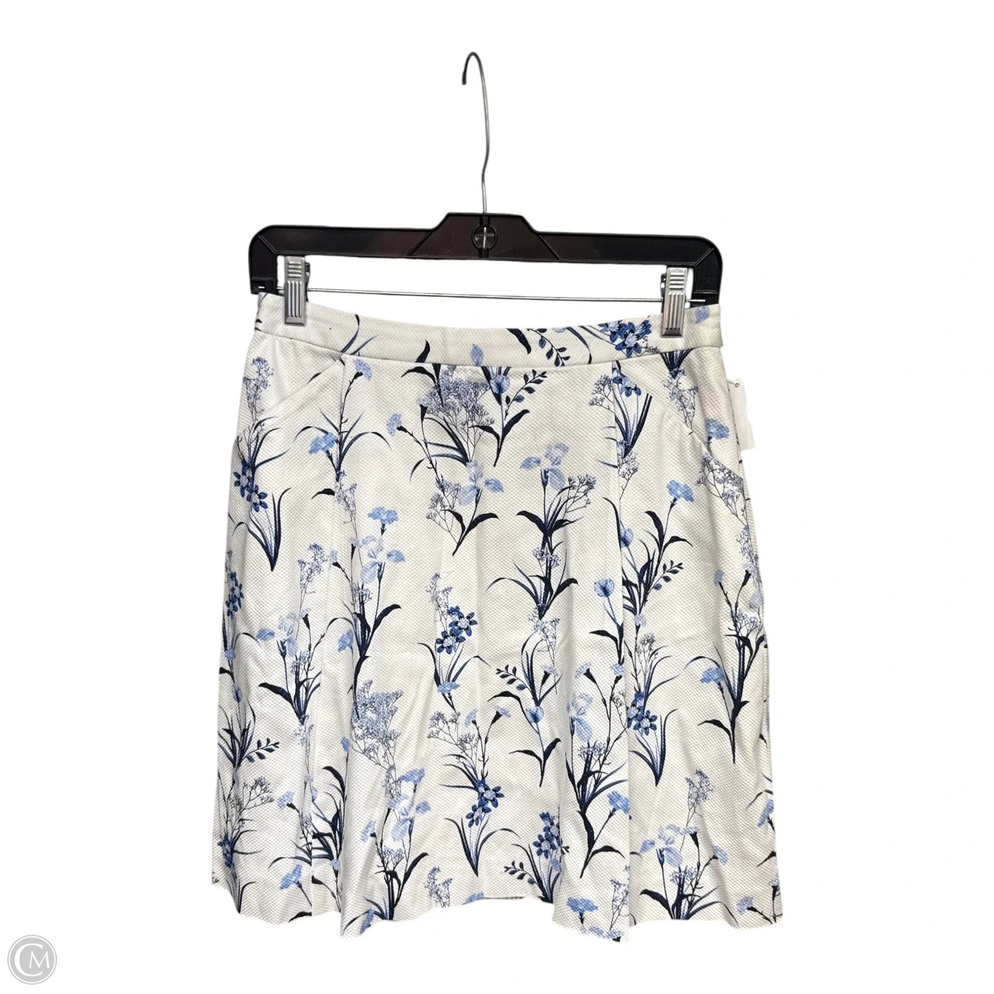Skirt Midi By Cece In Blue & White, Size: 4