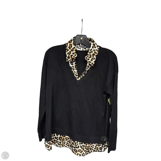Sweater By Adrianna Papell In Black & Brown, Size: S