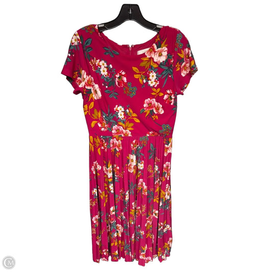 Dress Party Midi By Loft In Pink, Size: Xs