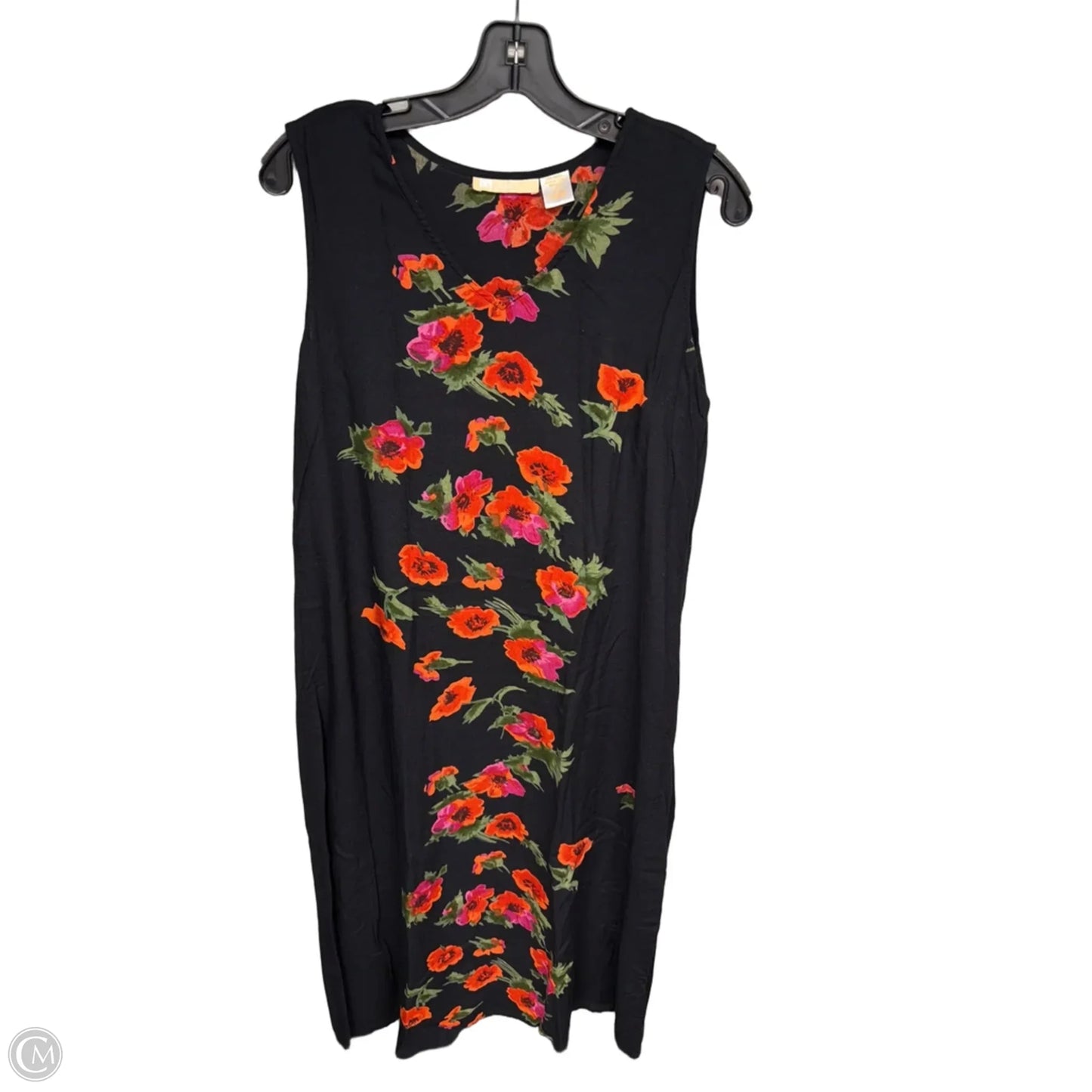 Dress Casual Midi By Clothes Mentor In Black & Red, Size: L