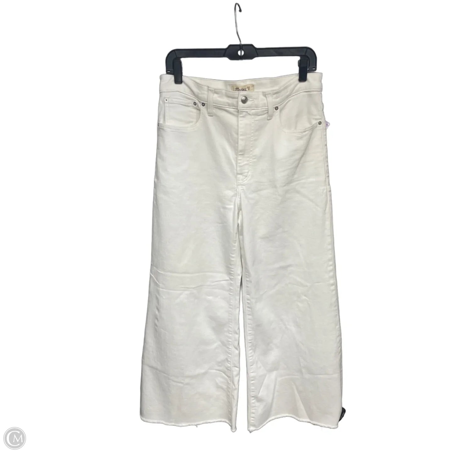 Jeans Wide Leg By Madewell In White Denim, Size: 30