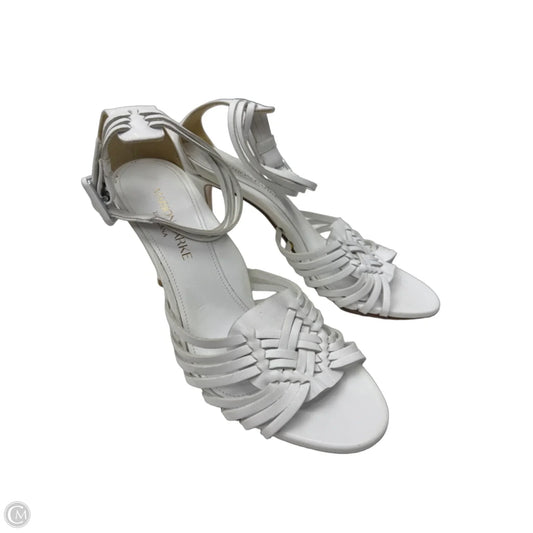Sandals Heels Stiletto By Marion Parke In White, Size: