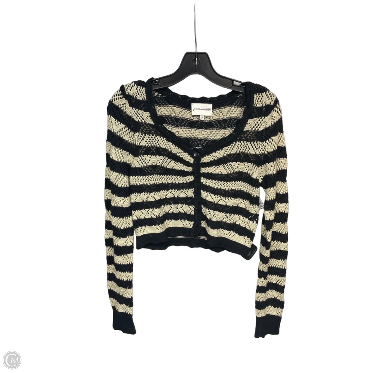 Cardigan By Freshman In Black & Cream, Size: S