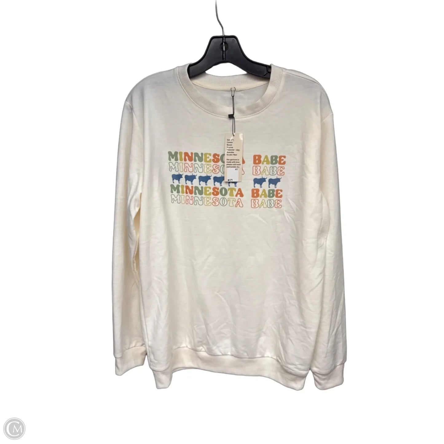 Sweater By Clothes Mentor In Cream, Size: M