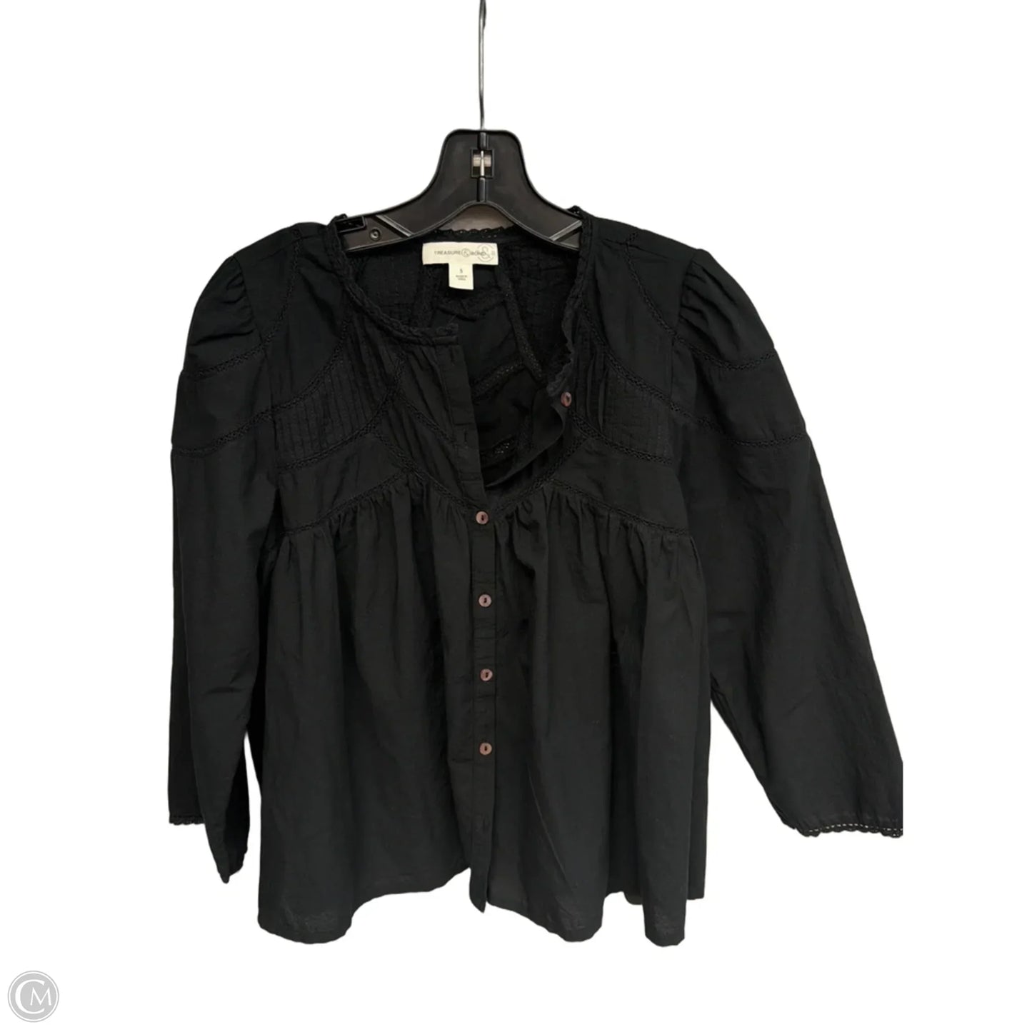 Top Long Sleeve By Treasure And Bond In Black, Size: S