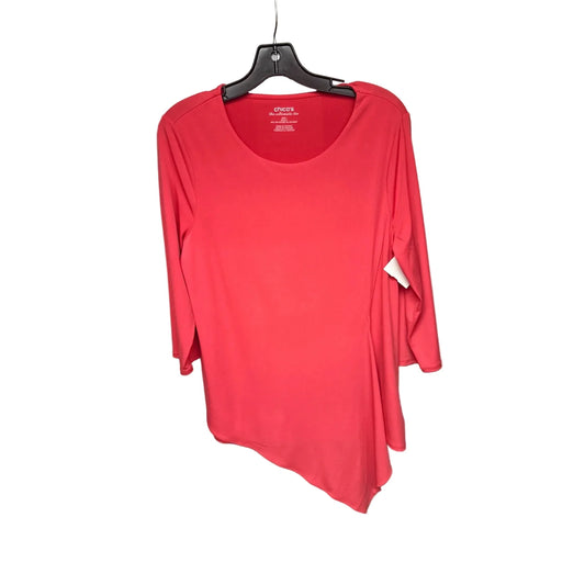 Top Long Sleeve By Chicos In Coral, Size: L