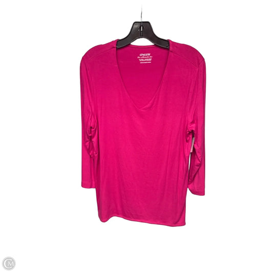Top Long Sleeve By Chicos In Pink, Size: L