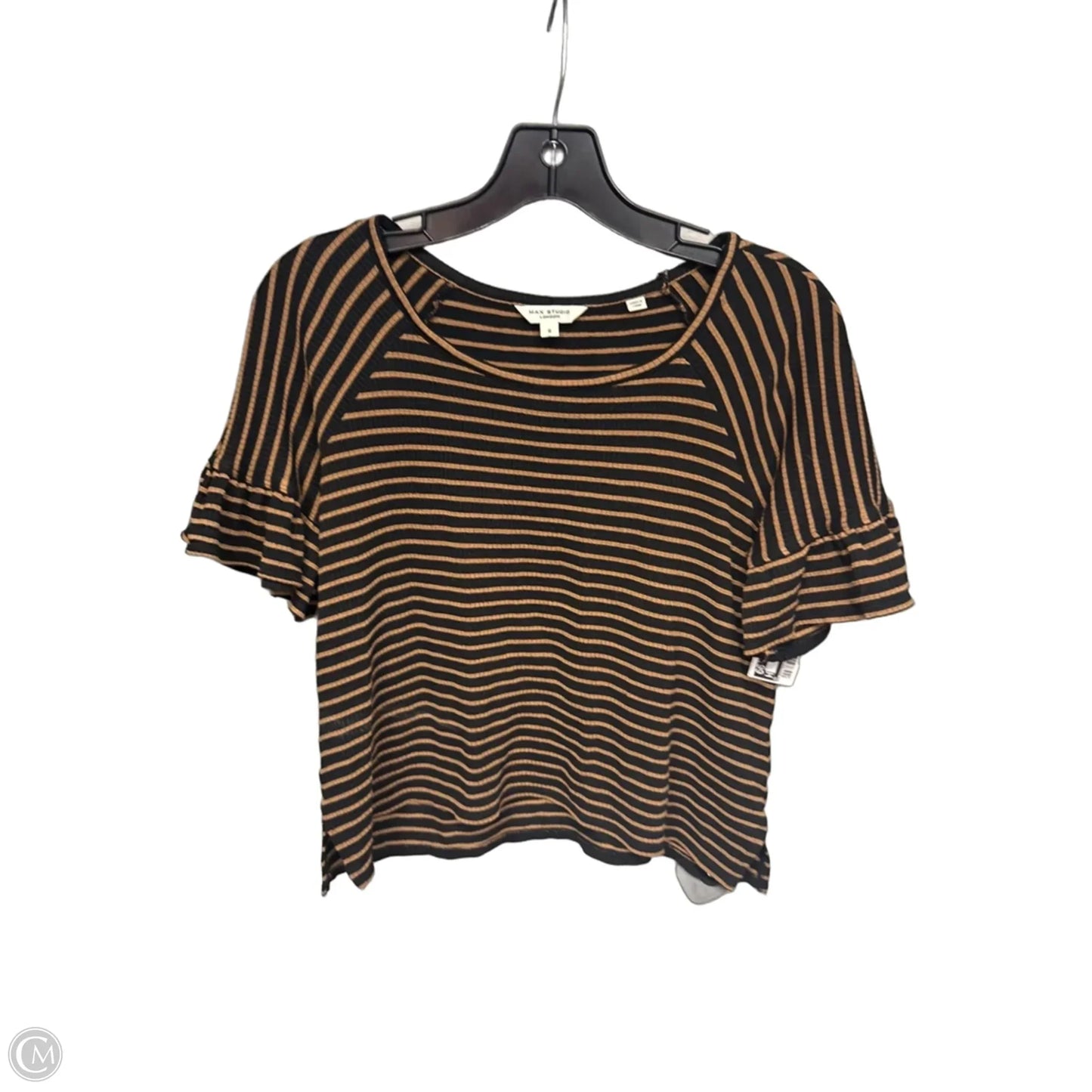 Top Short Sleeve By Max Studio In Black & Brown, Size: S