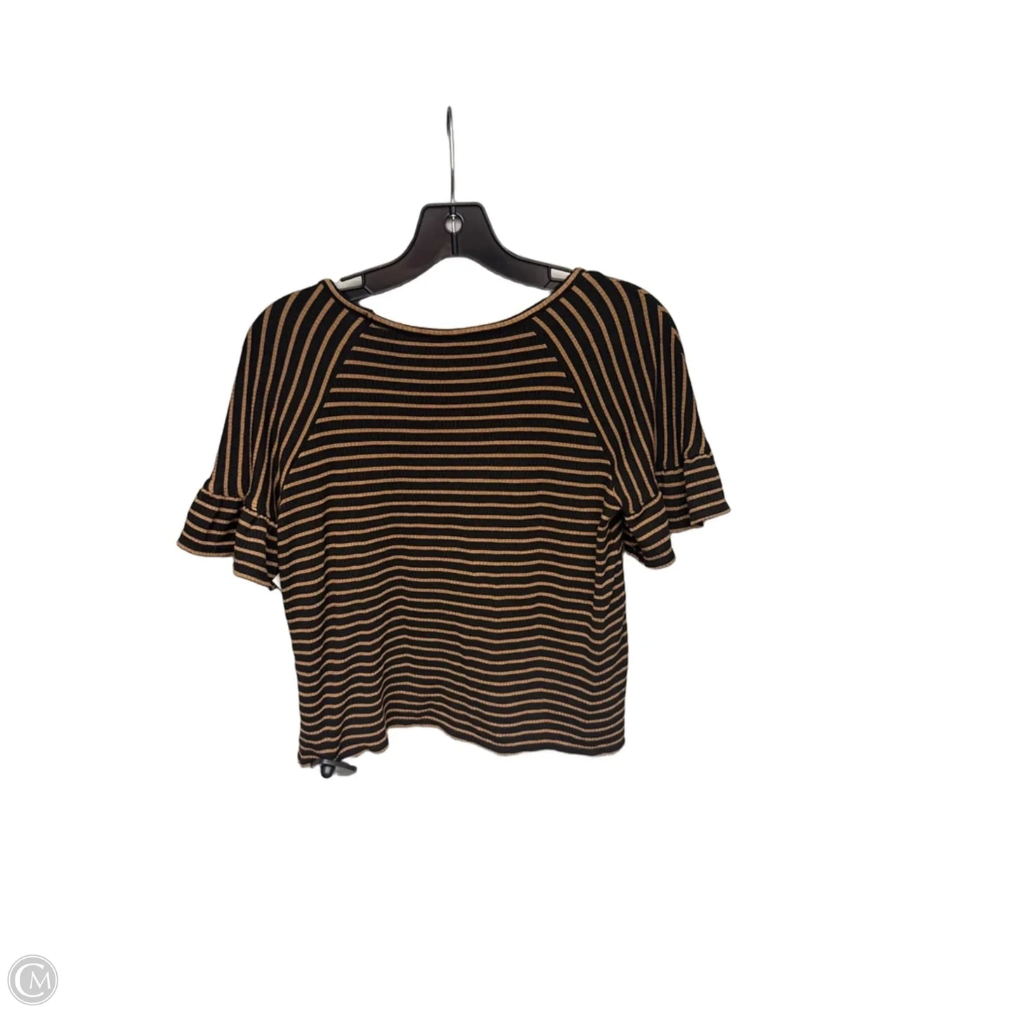 Top Short Sleeve By Max Studio In Black & Brown, Size: S