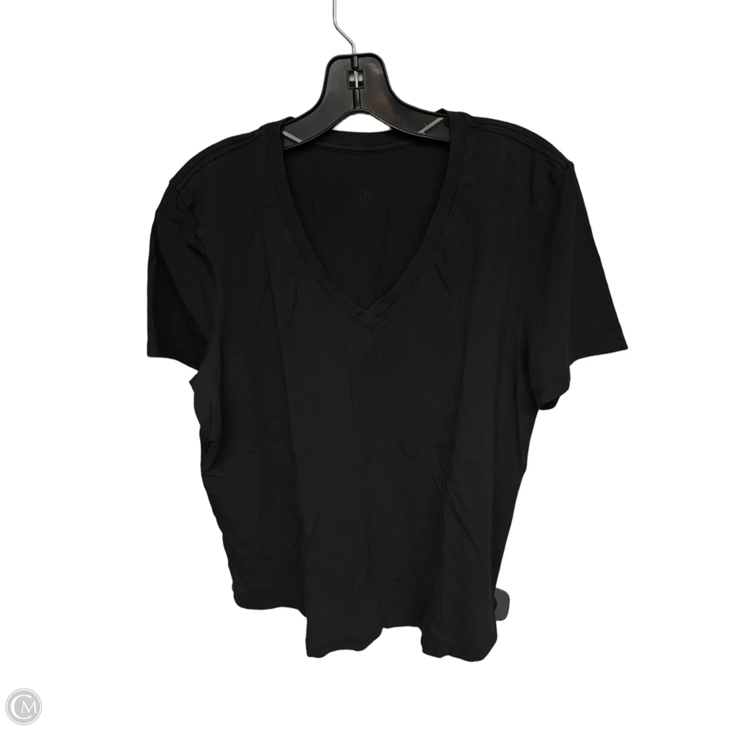 Athletic Top Short Sleeve By Lululemon In Black, Size: L