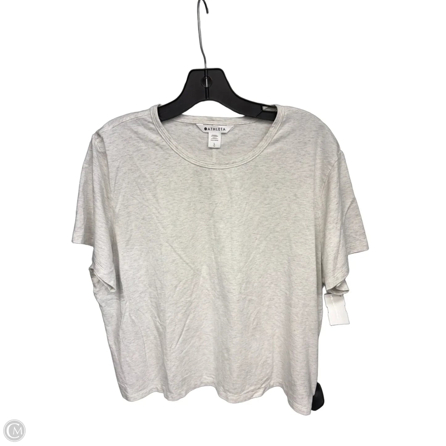 Athletic Top Short Sleeve By Athleta In Grey, Size: L