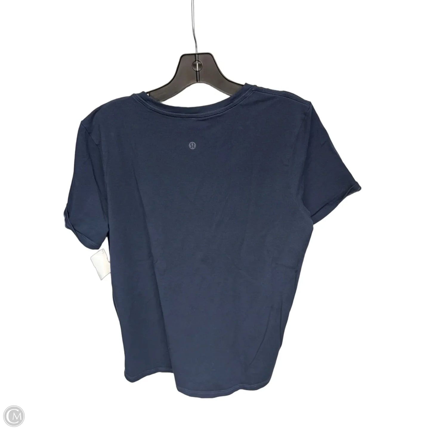 Top Short Sleeve By Lululemon In Navy, Size: L