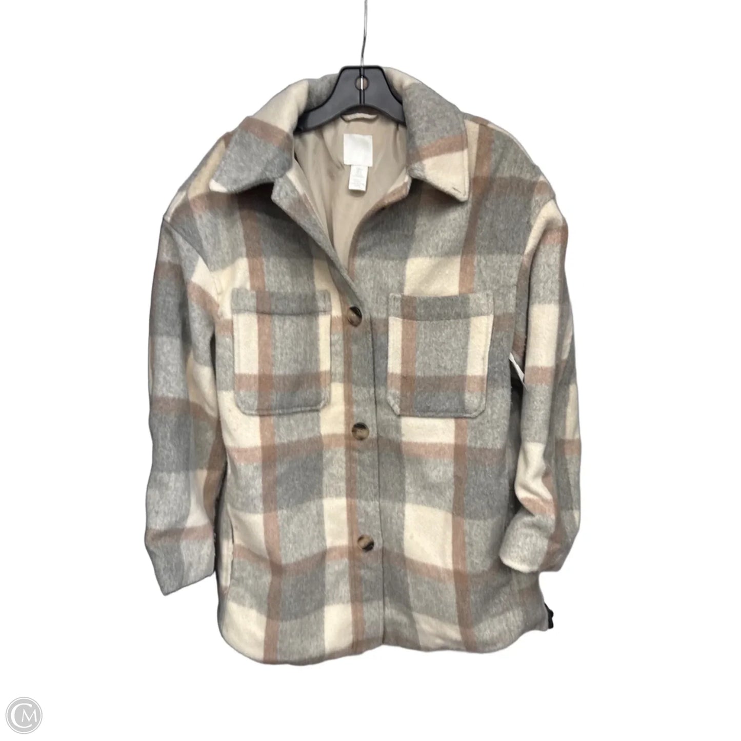 Jacket Other By H&m In Cream & Grey, Size: S