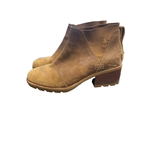Boots Ankle Heels By Sorel In Brown, Size: 8