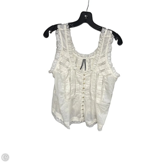 Top Sleeveless By Anthropologie In Cream, Size: L