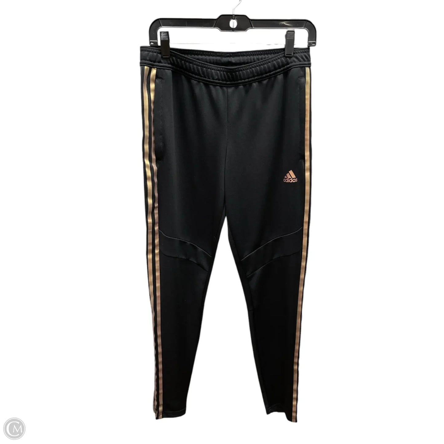 Athletic Pants By Adidas In Black & Gold, Size: S