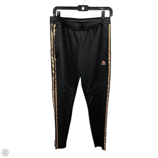 Athletic Pants By Adidas In Black & Gold, Size: S