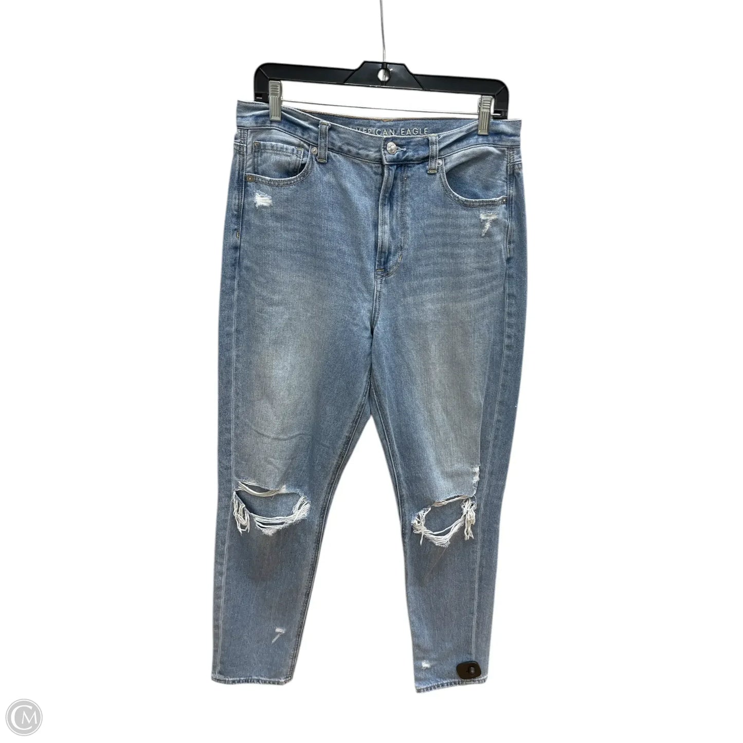 Jeans Straight By American Eagle In Blue Denim, Size: 10