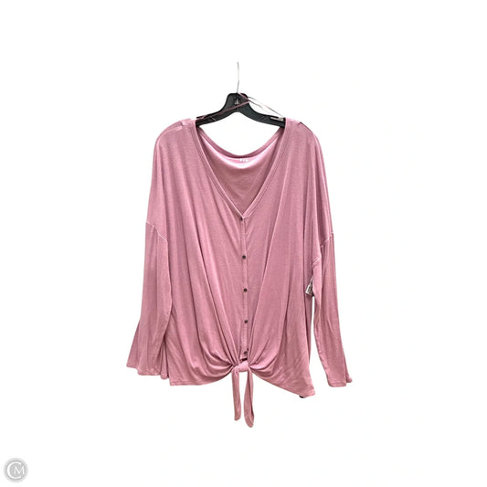 Top Long Sleeve By Evri In Pink, Size: 2x