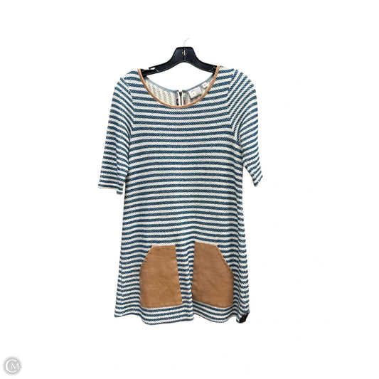 Dress Casual Midi By Anthropologie In Blue & White, Size: S