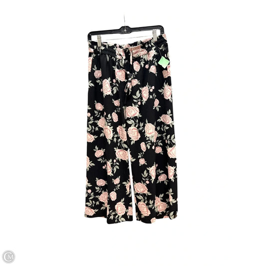 Pants Wide Leg By Kensie In Black & Pink, Size: M