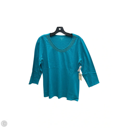 Top 3/4 Sleeve By Coldwater Creek In Aqua, Size: M