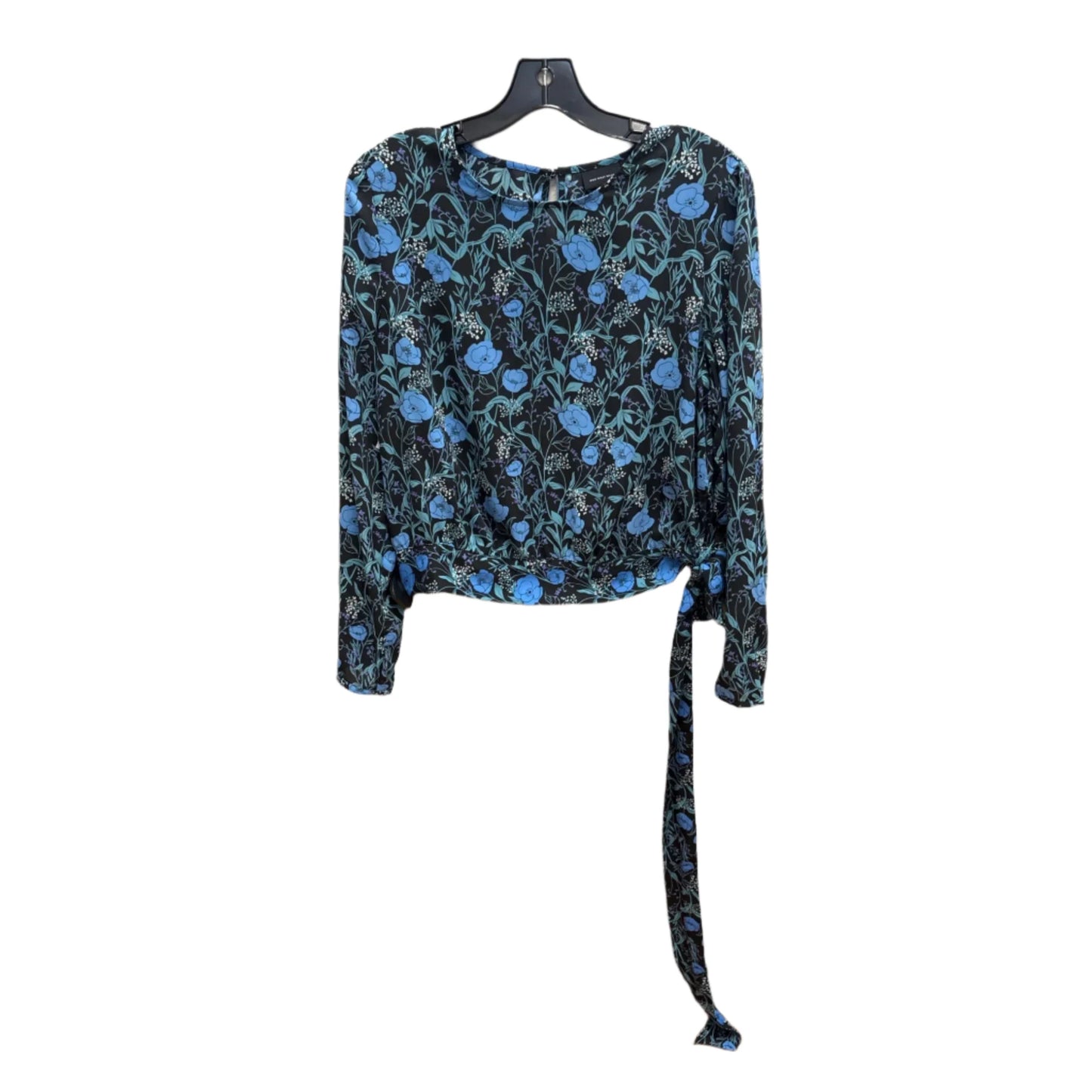 Top Long Sleeve By Who What Wear In Black & Blue, Size: M
